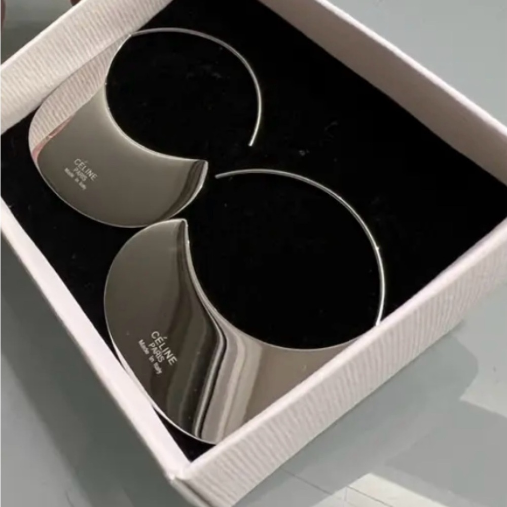 Celine Metal Hoop Earrings